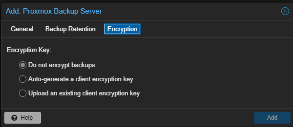 PVE Datastore PBS Encryption