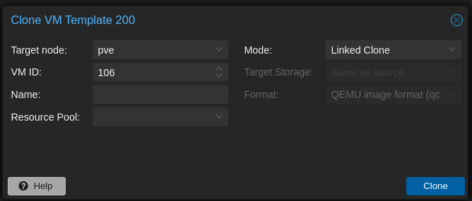 Template Cloning Settings